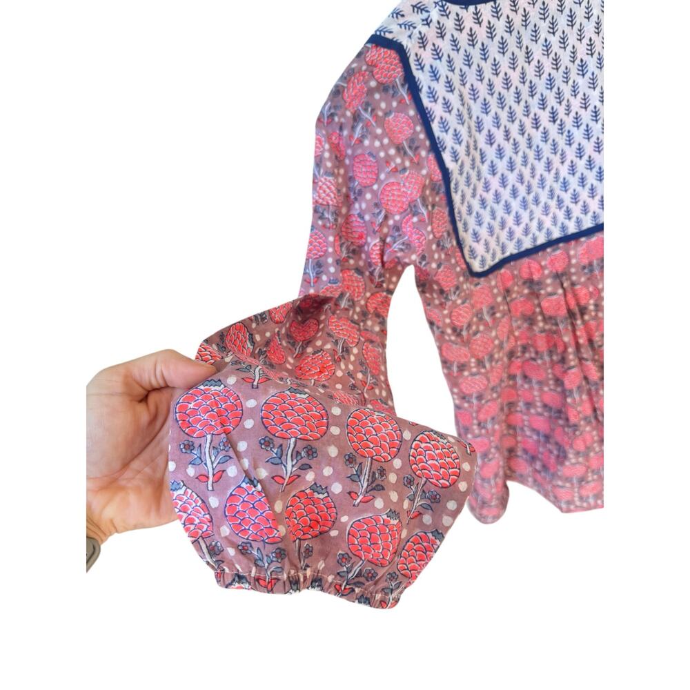 Sz Block Prints Tunic Top With Tassel Accents Red… - image 6